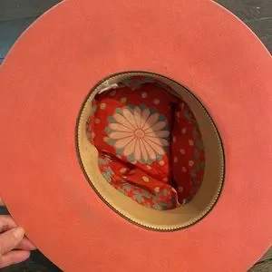 Nick Fouquet Pink flat felt fedora hat 100X Beaver Teressa Foglia bow 7 1/8 57 Nick Fouquet | Accessories | Nick Fouquet Pink Flat Felt  main image 4